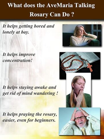 إفيا ماريا الناطقة - مسبحة صوت الإنسان خرز الكاثوليكية تماما مثل مسبحة تقول شريك. لا مزيد من الممل. هدايا المعمودية للأولاد والبنات والخرز مسبحة الخرز الكاثوليكية للنساء 1801 in Kuwait