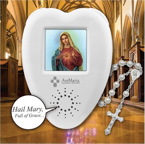 إفيا ماريا الناطقة - مسبحة صوت الإنسان خرز الكاثوليكية تماما مثل مسبحة تقول شريك. لا مزيد من الممل. هدايا المعمودية للأولاد والبنات والخرز مسبحة الخرز الكاثوليكية للنساء 1801 in Kuwait