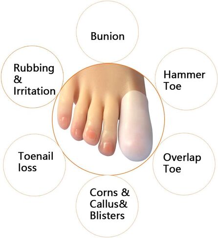 Hoogoo Big Toe Caps 10 Pack, Gel Toe Sleeves Toe Bandage Cover for Big Toe, Silicone Toe Protectors Man & Woman in Kuwait