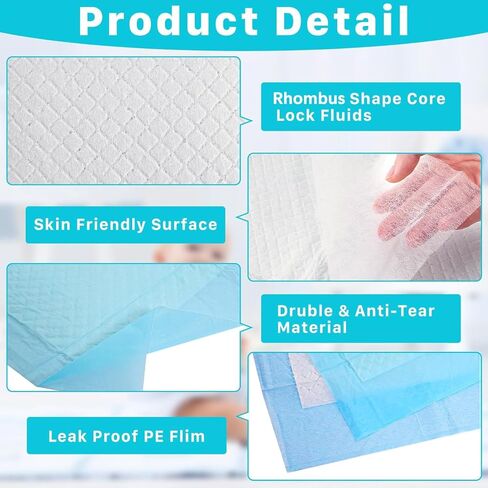 Tivcck Disposable Changing Pads,17 x 24 inch Baby Disposable Underpads,Ultra Absorbent Disposable Bed Pads,Disposable Diaper Changing Pads,Leak-Proof Breathable Underpads,Waterproof Pets Dogs Pee Pads in Kuwait