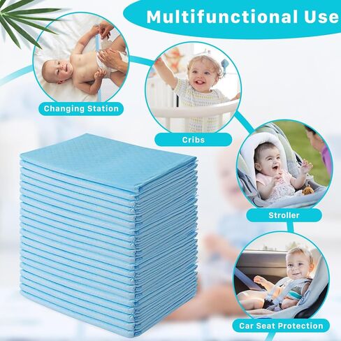 Tivcck Disposable Changing Pads,17 x 24 inch Baby Disposable Underpads,Ultra Absorbent Disposable Bed Pads,Disposable Diaper Changing Pads,Leak-Proof Breathable Underpads,Waterproof Pets Dogs Pee Pads in Kuwait