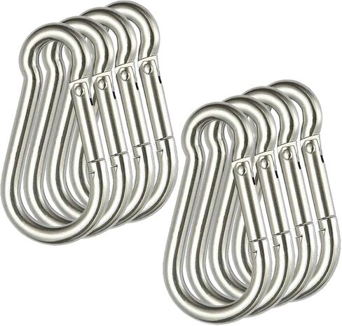 خطاف غلق ربيعي من MFOREVER 304 من الفولاذ المقاوم للصدأ حلقة تسلق التخييم والمشي لمسافات طويلة والسفر صيد الأسماك، حلقات معدنية صغيرة لسرج سلسلة الكلاب (4 سم - 15 قطعة) in Kuwait