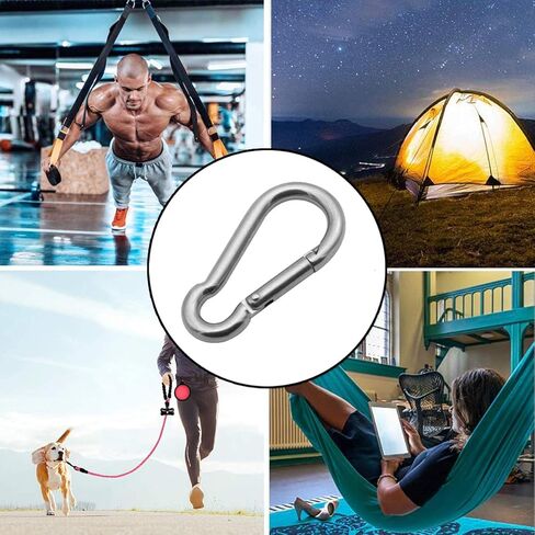 خطاف غلق ربيعي من MFOREVER 304 من الفولاذ المقاوم للصدأ حلقة تسلق التخييم والمشي لمسافات طويلة والسفر صيد الأسماك، حلقات معدنية صغيرة لسرج سلسلة الكلاب (4 سم - 15 قطعة) in Kuwait