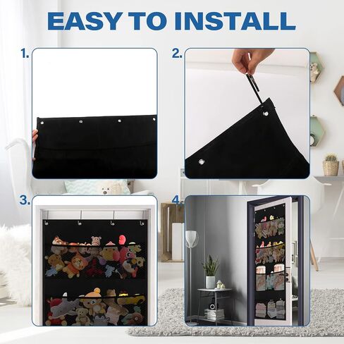 Over the Door Stuffed Animal Net, Stuff Animal Storage Ideas Hanging Stuffed Animal Storage Toys Hammock for Stuffed Animals, Kids Room Organizers and Storage for Plush Toys, Baby Supplies in Saudi Arabia