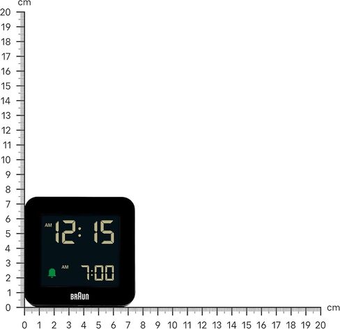 Braun Digital Alarm Clock with Snooze, Negative LCD Display, Quick Set, Crescendo beep Alarm in Black, Model BC09B in Kuwait