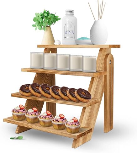 حامل كب كيك خشبي بتصميم ريفي من مافورف، مناسب لعدد 24 كب كيك in Kuwait