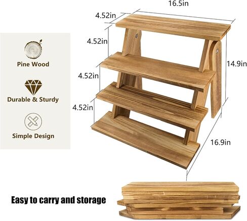 حامل كب كيك خشبي بتصميم ريفي من مافورف، مناسب لعدد 24 كب كيك in Kuwait