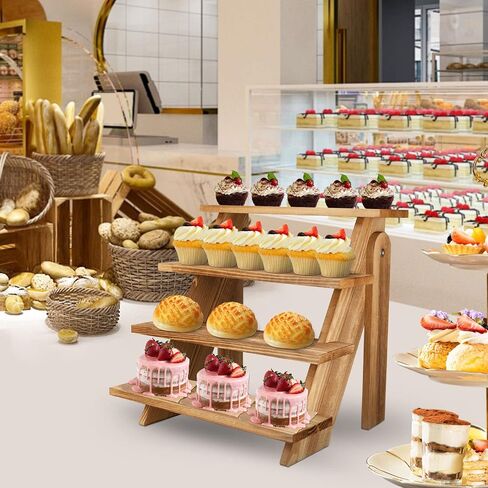 حامل كب كيك خشبي بتصميم ريفي من مافورف، مناسب لعدد 24 كب كيك in Kuwait