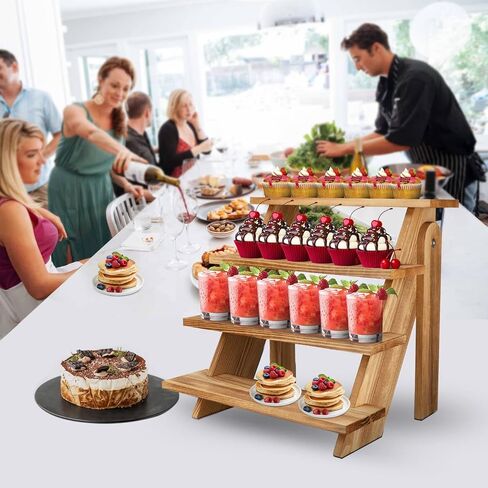 حامل كب كيك خشبي بتصميم ريفي من مافورف، مناسب لعدد 24 كب كيك in Kuwait