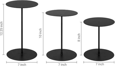 MyGift Decorative Black Metal Cupcake Stand, Tabletop Food Display Riser, Retail Showcase Pedestal Stand, Set of 3 in Saudi Arabia