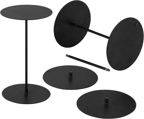 MyGift Decorative Black Metal Cupcake Stand, Tabletop Food Display Riser, Retail Showcase Pedestal Stand, Set of 3 in Saudi Arabia