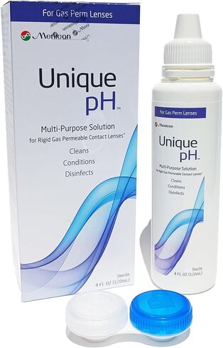Menicon LacriPure Saline 98 Vials, Menicon Unique pH Multi-Purpose Solution 4 Oz and DMV Scleral Cup Large Contact Lens Remover, Bundle of 3 Items in Kuwait
