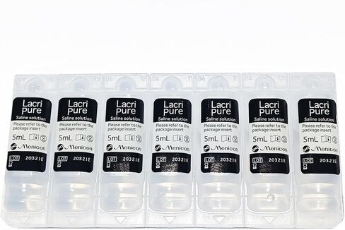 Menicon LacriPure Saline 98 Vials, Menicon Unique pH Multi-Purpose Solution 4 Oz and DMV Scleral Cup Large Contact Lens Remover, Bundle of 3 Items in Kuwait
