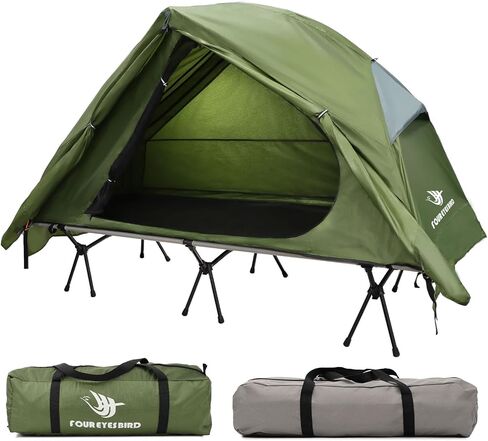 Arctic Lemmings 4-in-1 Camping Cot Tent, Foldable Elevated Tent Set for 1 Person to Use, Portable Tent for Outdoor Hiking, Camping in Kuwait
