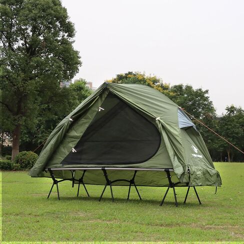 Arctic Lemmings 4-in-1 Camping Cot Tent, Foldable Elevated Tent Set for 1 Person to Use, Portable Tent for Outdoor Hiking, Camping in Kuwait