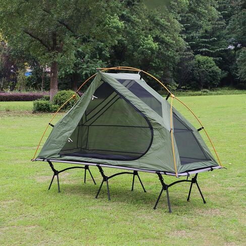 Arctic Lemmings 4-in-1 Camping Cot Tent, Foldable Elevated Tent Set for 1 Person to Use, Portable Tent for Outdoor Hiking, Camping in Kuwait