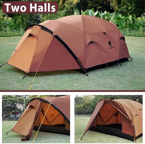 جيرتوب خيمة تخييم عائلية مزدوجة الطبقات تتسع لـ4 اشخاص، خيمة قبة كبيرة للتخييم في الهواء الطلق ومعدات النجاة والسفر in Kuwait