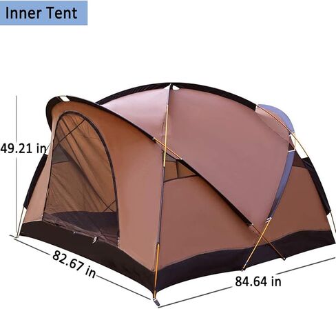 جيرتوب خيمة تخييم عائلية مزدوجة الطبقات تتسع لـ4 اشخاص، خيمة قبة كبيرة للتخييم في الهواء الطلق ومعدات النجاة والسفر in Kuwait