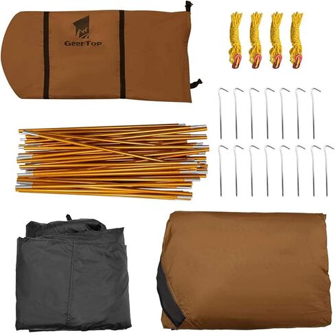 جيرتوب خيمة تخييم عائلية مزدوجة الطبقات تتسع لـ4 اشخاص، خيمة قبة كبيرة للتخييم في الهواء الطلق ومعدات النجاة والسفر in Kuwait