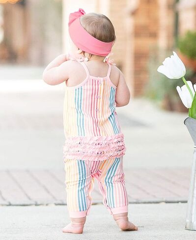 RuffleButts® Baby/Toddler Girls Ruffle Knit Bubble Romper in Kuwait