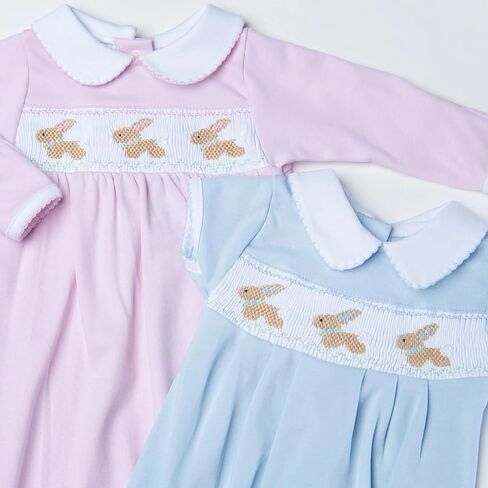 ماجنوليا بيبي بيبي جيرل سبرينج باني باني كلاسيكس سموكيد ياقة فلوتر بابل وردي in Kuwait