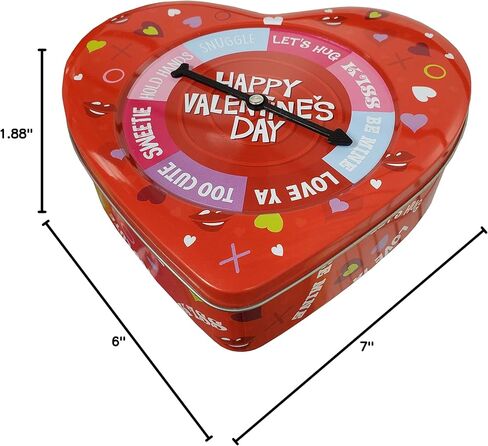 علبة معدنية بتصميم قلب مع غطاء دوار من فالنتاين in Kuwait
