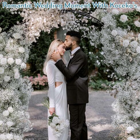 أكثر من 6000 مجموعة من زهور التنفس البيضاء المجففة - 17 بوصة باقة جيبسوفيلا مبيضة (5.64 أونصة)، سيقان زهور جافة طبيعية 100% لديكور الزفاف، قطعة مركزية للطاولة، الحرف اليدوية، حشو المزهرية، إكليل DIY in Kuwait