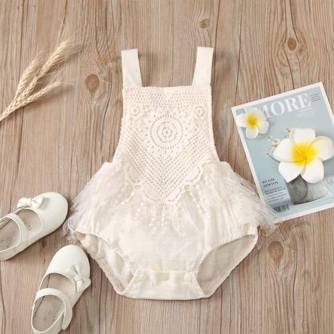 Newborn Baby 1st Birthday Outfit Boho Lace Romper Bodysuit Tutu Dress Shiny ONE Sash Headband Photo Shoot Clothes in Saudi Arabia