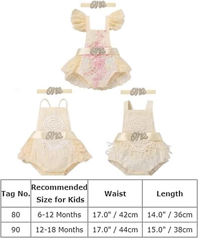 Newborn Baby 1st Birthday Outfit Boho Lace Romper Bodysuit Tutu Dress Shiny ONE Sash Headband Photo Shoot Clothes in Saudi Arabia