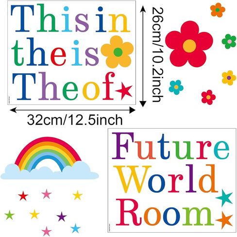 Kids Wall Decals Classroom Decals Colorful Inspirational Quotes Wall Stickers Motivational Sticker Splatter Handprint Wall Decals for Classroom School Kids Bedroom Playroom Nursery Wall Decor in Kuwait