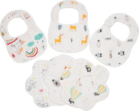 Baby Bibs ,Boy/Girl Saliva Bib,Fashion Cotton Bib,Absorbent Bib, Can Effectively Protect Baby's Delicate Skin (6pcs) in Kuwait