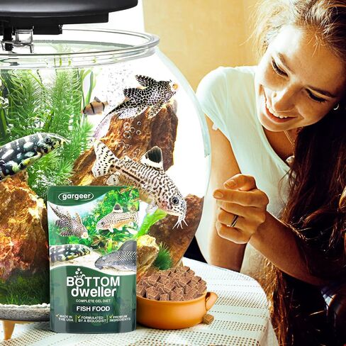 Gargeer 3oz Bottom Dweller Fish Food for Advanced Breeders. Complete Bottom Dweller Gel Diet for Both Juveniles & Adults. Made in The USA Using Premium Ingredients, Ocean Nutrition Gourmet Formula in Saudi Arabia