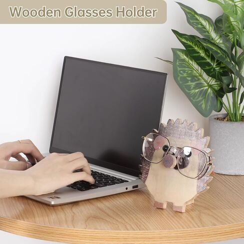 Wooden Hedgehog Eyeglass Holder Display Stand Creative Cute Animal Glasses Holder Handmade Creative Sunglasses Display for Desktop Accessory, Home Office Decor, Birthday and Christmas Gift (Hedgehog) in Kuwait
