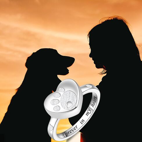 IOHUPCI خاتم الحرق للرماد 925 فضة ديزي جرة خاتم تذكار عقد محبوب الحيوانات الأليفة الكلب القط رماد in Kuwait