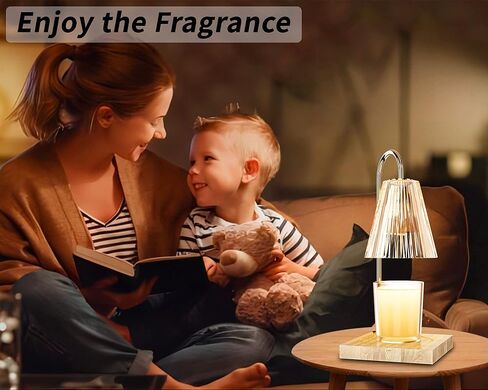 SESIIduo Candle Warmer Lamp, Timer & Dimmable for Jar Candles, Melter Electric Scented Candle Electric Melter Light with 2 Bulbs, Home Decor and Gift for Mother, Her, Wedding-Glass Wood in Kuwait