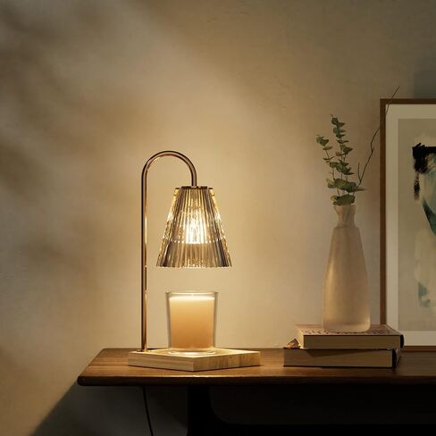 SESIIduo Candle Warmer Lamp, Timer & Dimmable for Jar Candles, Melter Electric Scented Candle Electric Melter Light with 2 Bulbs, Home Decor and Gift for Mother, Her, Wedding-Glass Wood in Kuwait