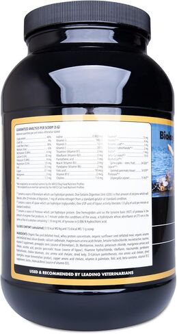 BiologicVET - مسحوق الفيتامينات الحيوية للقطط والكلاب، الفيتامينات الأساسية والمعادن والإنزيمات، يدعم الهضم والجهاز المناعي لحيواناتك الأليفة، كمية تكفي 53 يومًا لـ 30 رطل. حيوان، 14 أونصة. مسحوق in Kuwait