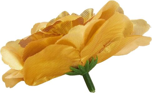 Bright Creations 50 Pack Gold Roses Artificial Flowers Bulk, 3 Inch Stemless Fake Silk Roses for Decorations, Wedding, Faux Bouquets in Kuwait