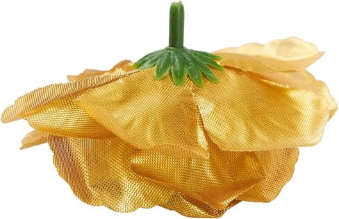 Bright Creations 50 Pack Gold Roses Artificial Flowers Bulk, 3 Inch Stemless Fake Silk Roses for Decorations, Wedding, Faux Bouquets in Kuwait