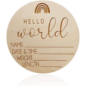 لافتة إعلان الطفل الخشبية، لافتة إعلان الميلاد، لافتة هالو وورلد لحديثي الولادة كهدية لحديثي الولادة لحفل استقبال المولود، علامة إعلان اسم الطفل تذكار للمستشفى لمشاركة متعة وصول طفلك in Kuwait