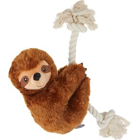 Fringe Studio Dog Toy, Brown Sloth On A Rope-Plush Pet Toy (289373)