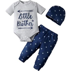 ملابس OPAWO للأطفال حديثي الولادة من 3 قطع ملابس لطيفة للمنزل هدية للطفل الصبي هدية صيفية للرضع سراويل رومبير... in Kuwait