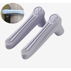 MIKMAYTOO Door Handle Cover-Anti-Collision Anti Static Electricity Door Handle Protector Silicone Protective Cover for Children protectoin (Cold Grey, 6 INCH)