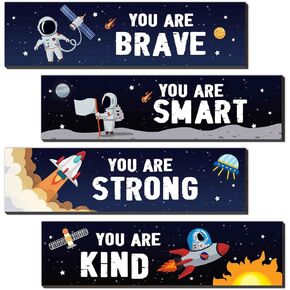 4 قطع من اقتباسات ملهمة لرائد الفضاء، لافتة تعليق خشبية على الحائط، لوحة معلقة تحفيزية، لوحة فنية جدارية لغرفة الفضاء الخارجي، ديكور حضانة للفضاء الخارجي للأولاد والأطفال، ديكور غرفة اللعب والفصل الدراسي in Kuwait