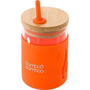bamboo bamboo Toddler Sippy Cup with Straw and Lid, Transition Drinking Cup for Kids Holds 11.8 oz of Milk, Juice, Water or Smoothies – Glass Kids Cup with Impact-Resistant Silicone Sleeve and Straw
