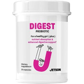 جيتسون دايجست - تركيبة بروبيوتيك لدعم الهضم والمناعة - تعزز حركة الأمعاء المنتظمة، وتحسين الهضم والانتفاخ، وتدعم المناعة - خالية من الغلوتين، نباتي، غير معدلة وراثيًا (31 قطعة) in Kuwait