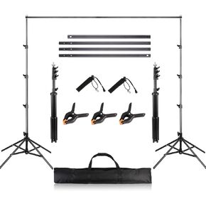 حامل خلفية للصور مقاس 6.5 × 10 أقدام، حامل خلفية لاستوديوهات الفيديو قابل للتعديل بأربعة أرجل، حامل خلفية عالي الثبات للحفلات وحفلات الزفاف والتصوير الفوتوغرافي وعرض الإعلانات in Kuwait