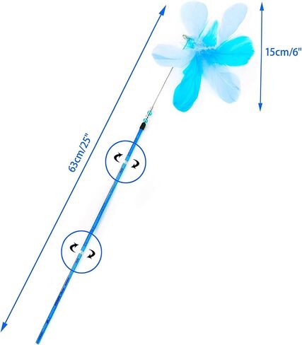 CHIWAVA 25" Colorful Feather Cat Teaser Wand with Bell Kitten Interactive Toys in Kuwait