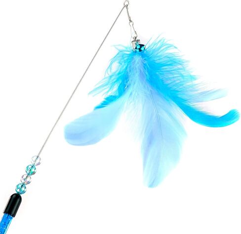 CHIWAVA 25" Colorful Feather Cat Teaser Wand with Bell Kitten Interactive Toys in Kuwait
