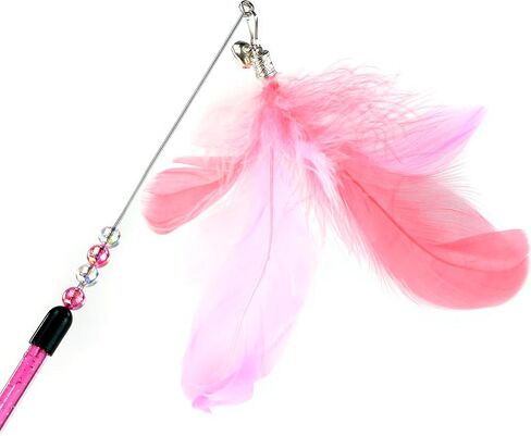 CHIWAVA 25" Colorful Feather Cat Teaser Wand with Bell Kitten Interactive Toys in Kuwait